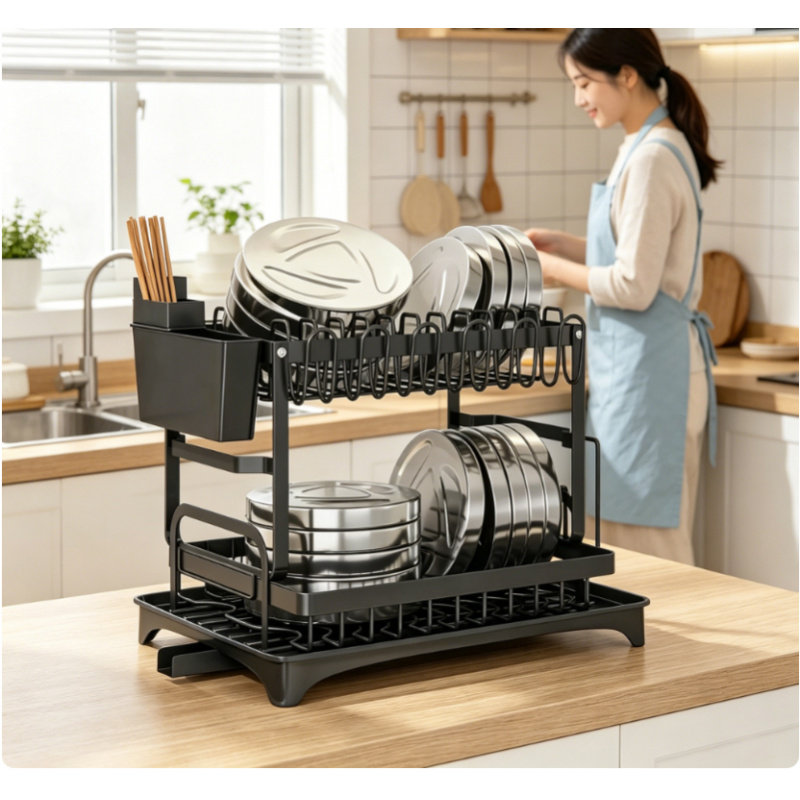 Commercial Kitchen Floor Drain - Premium Large Dish Drying Rack 2