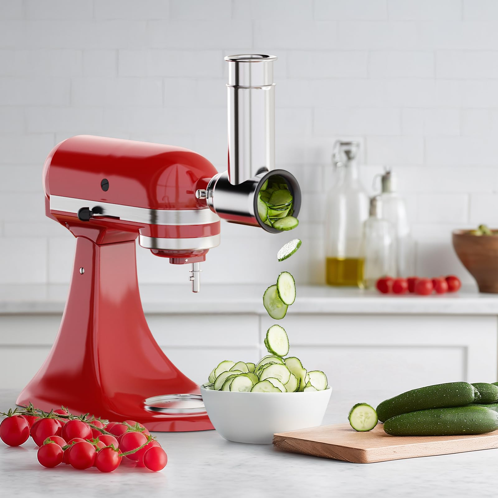 Commercial Kitchen Aid Mixer - GVODE Stainless Steel Slicer Shredder Attachment
