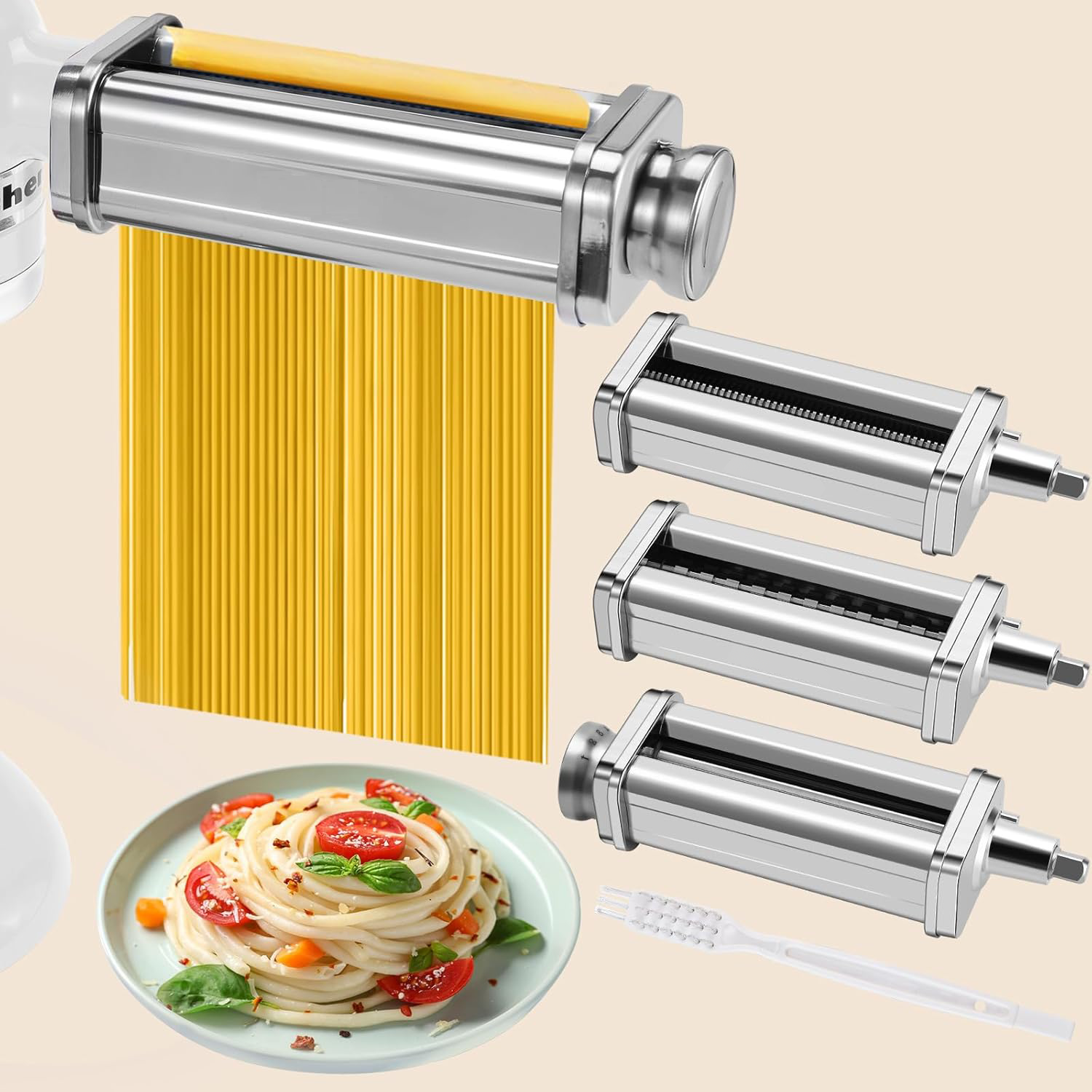 Commercial Kitchen Aid Mixer - 1/3pcs Stainless Steel Pasta Maker Attachment