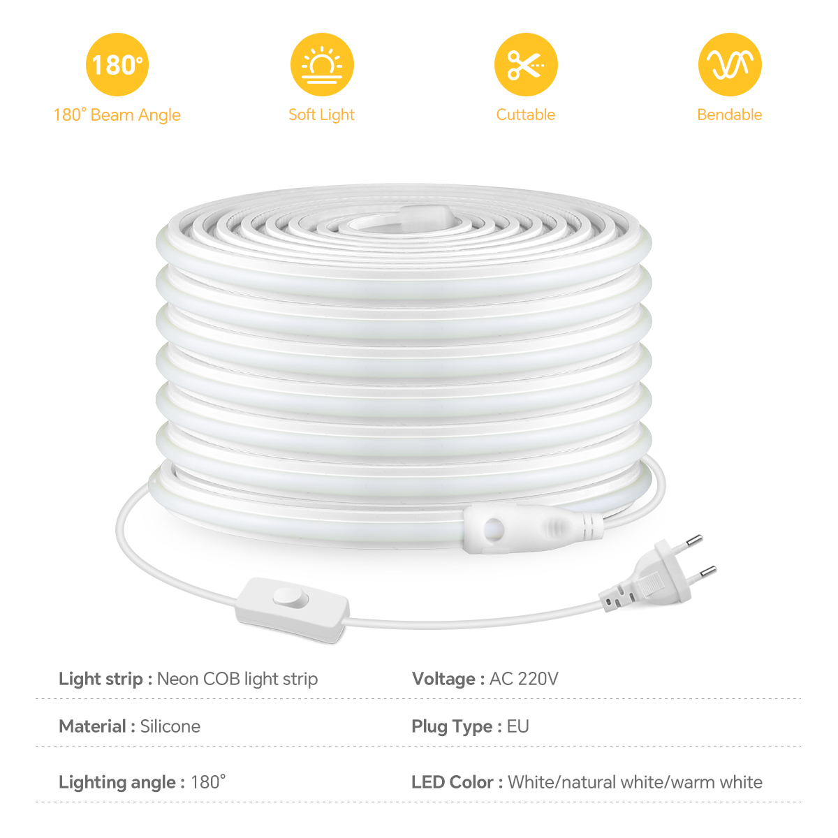 220V COB Led Strip High Densit - Commercial Kitchen Lighting recensione e prezzo