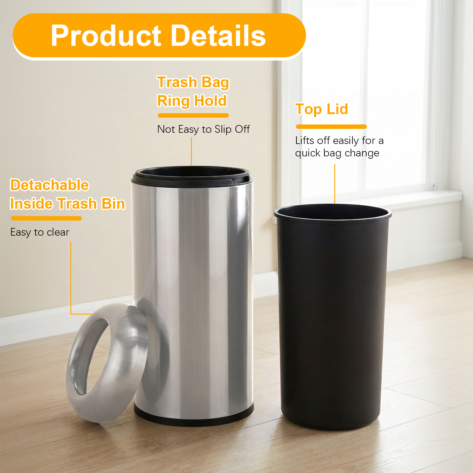 16 Gallon Open Top Tall Trash  - Commercial Kitchen Trash Can recensione e prezzo