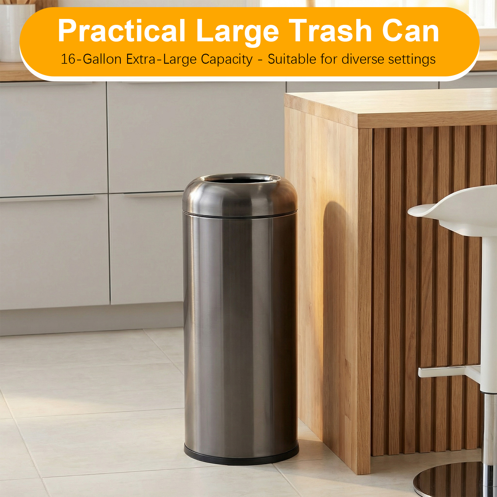 16 Gallon Open Top Tall Trash  - Commercial Kitchen Trash Can recensione e prezzo