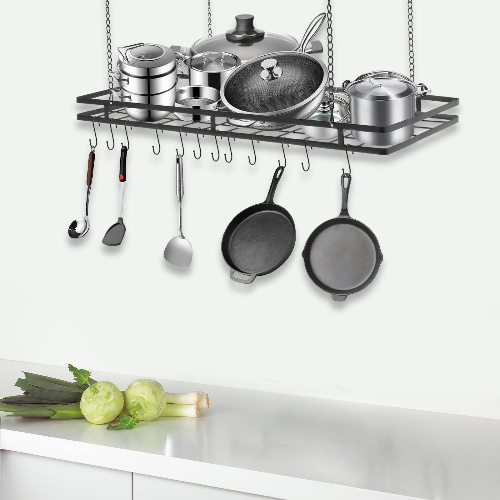 12-Hook Overhead Pot and Pan R - Commercial Kitchen Utensil Storage recensione e prezzo