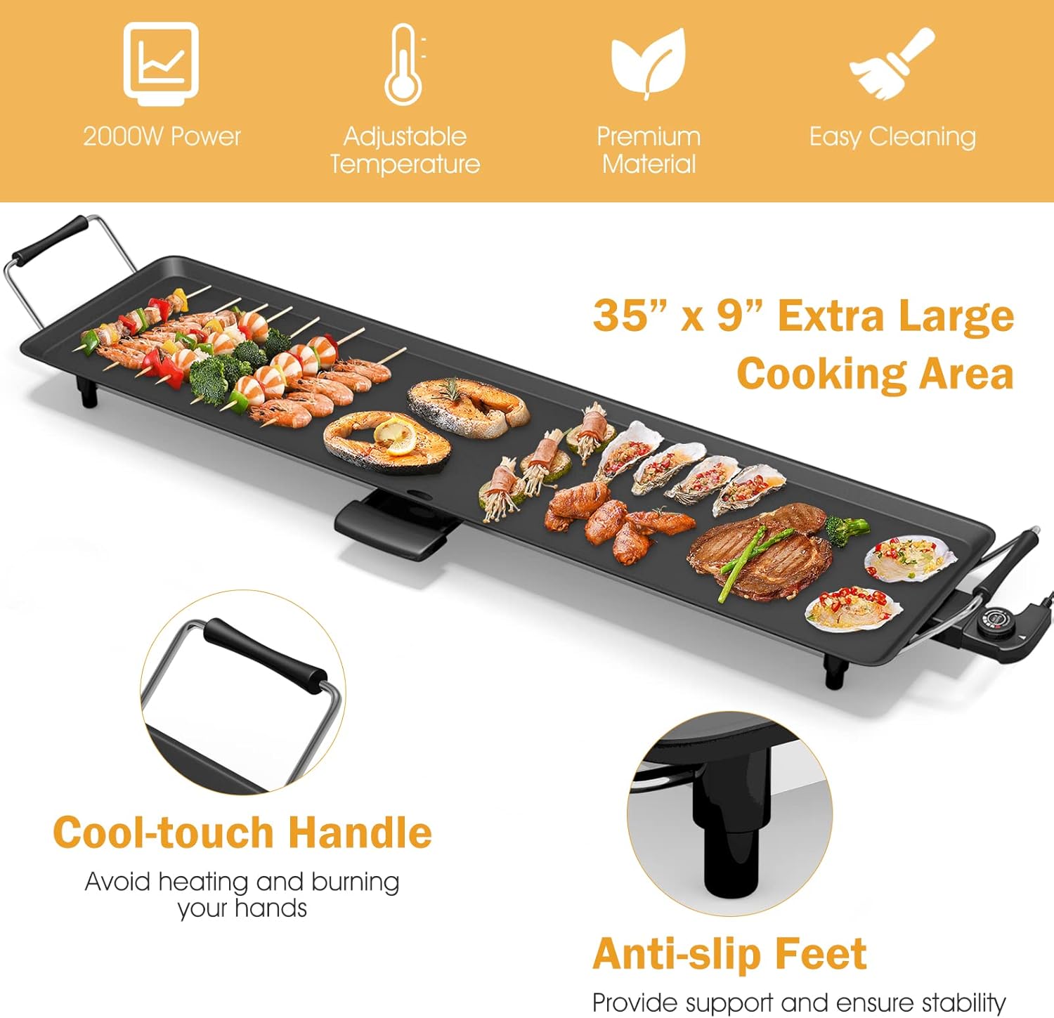 Electric Griddle 35 Inch - 200 - Teppanyaki Grill Table recensione e prezzo