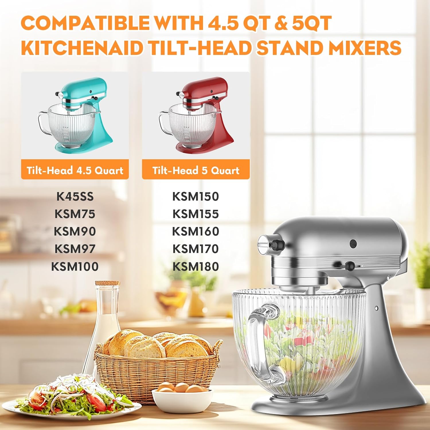 GVODE Glass Bowl for Kitchenai - Commercial Kitchen Aid Mixer recensione e prezzo