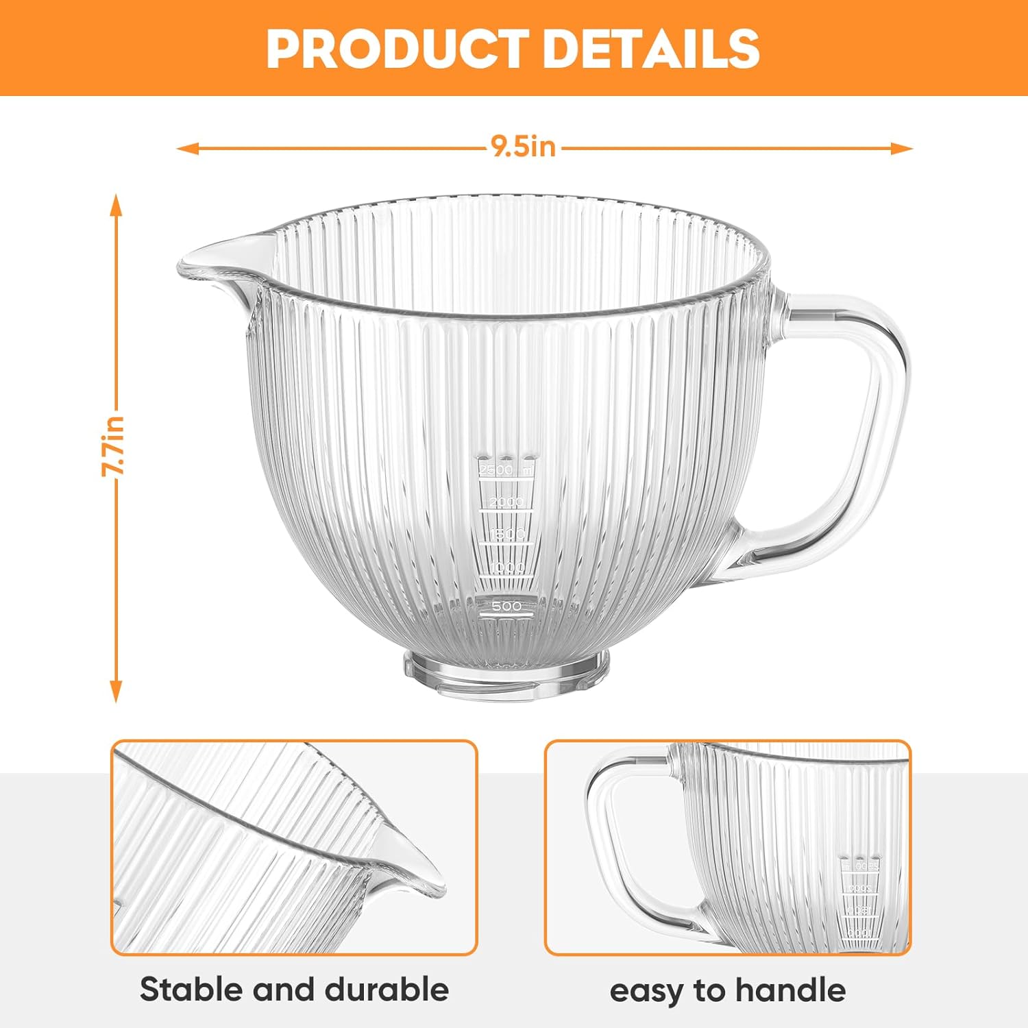 GVODE Glass Bowl for Kitchenai - Commercial Kitchen Aid Mixer recensione e prezzo