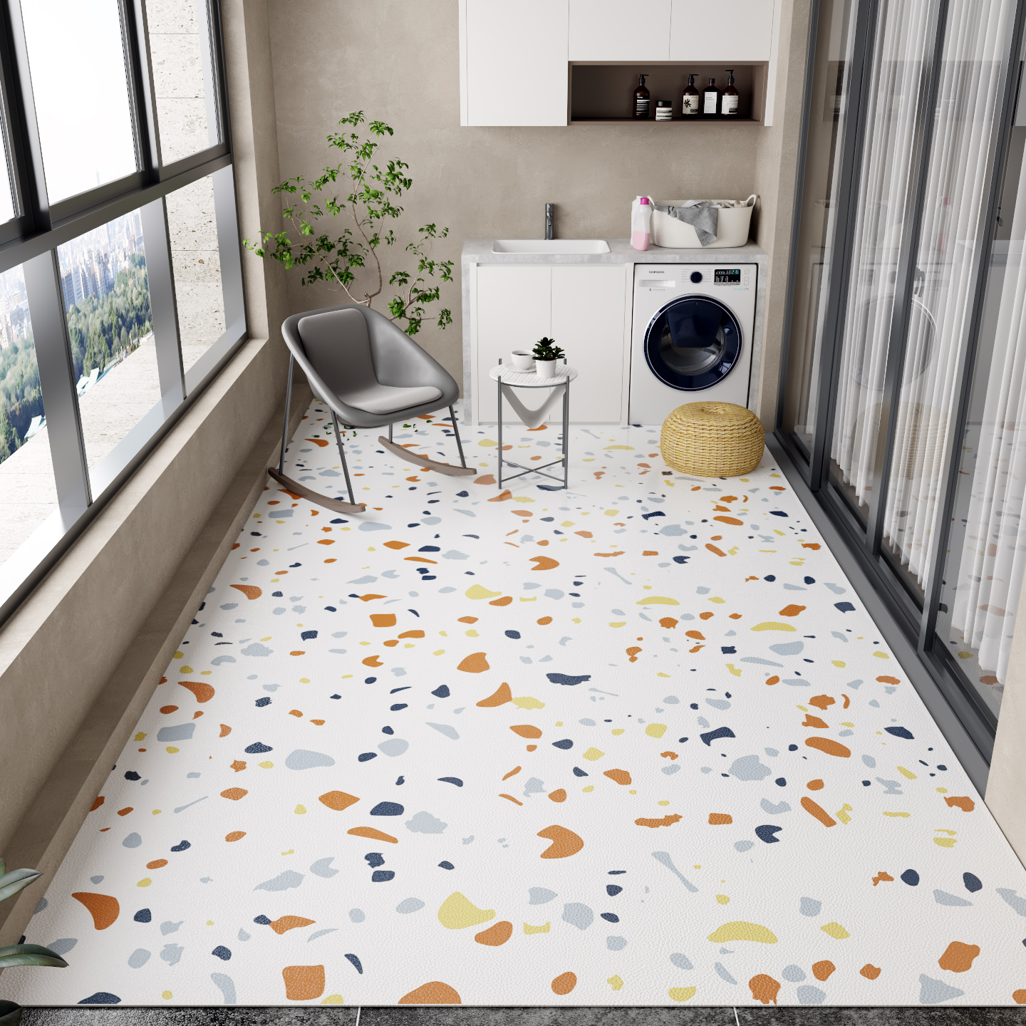 Balcony Floor Mat Pvc Leather  - Commercial Kitchen Vinyl Flooring recensione e prezzo