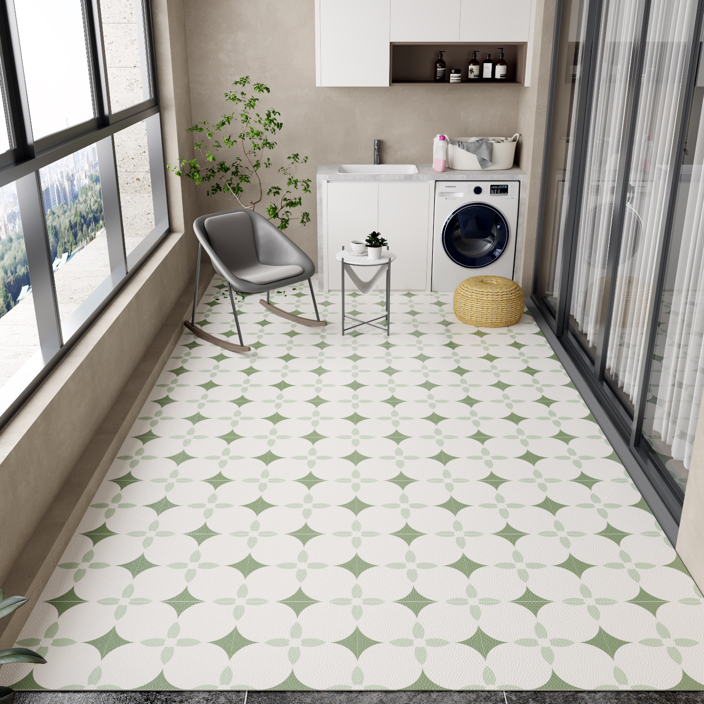 Balcony Floor Mat Pvc Leather  - Commercial Kitchen Vinyl Flooring recensione e prezzo