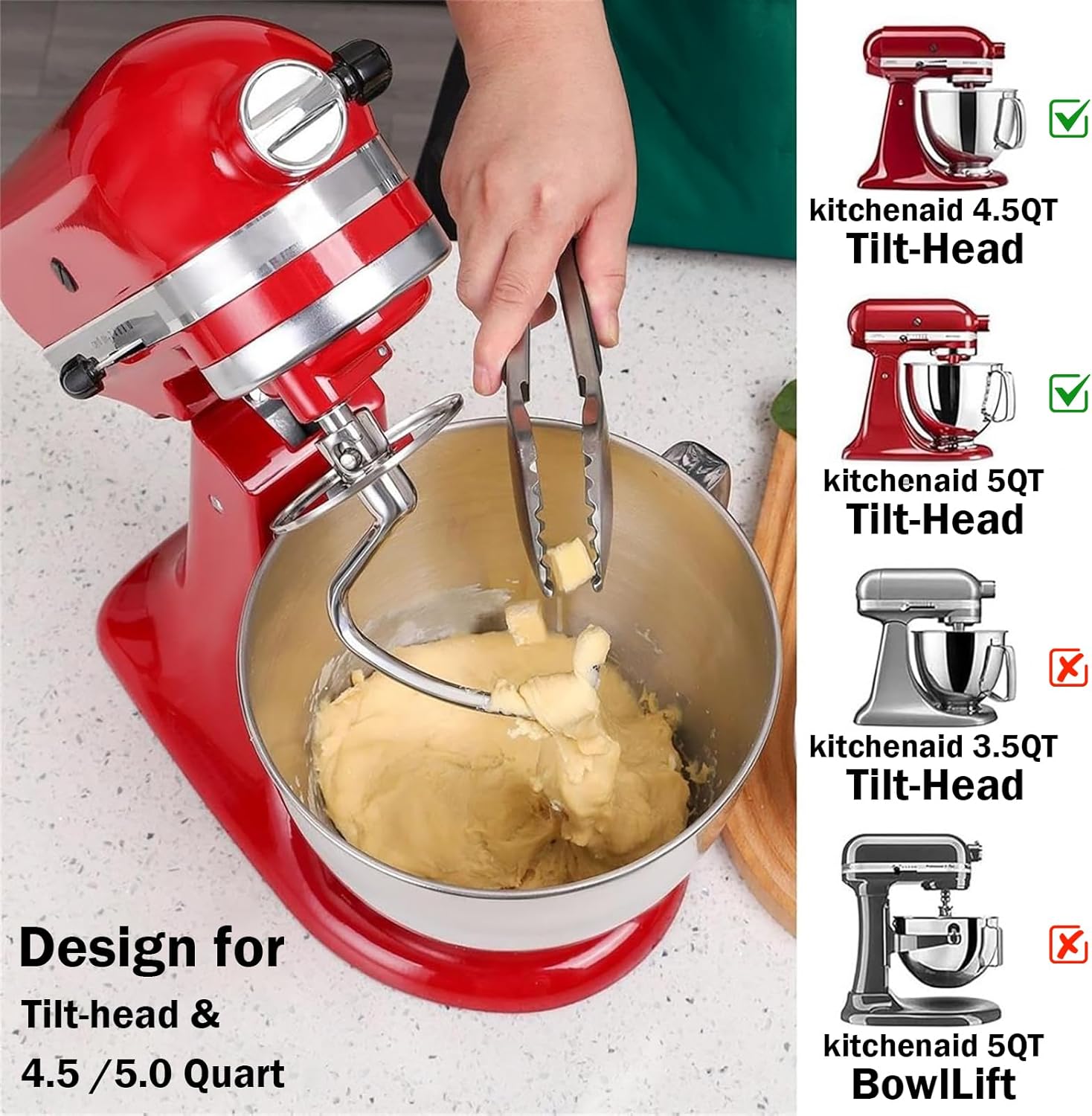 Stainless Steel Dough Hook Wit - Commercial Kitchen Aid Mixer recensione e prezzo