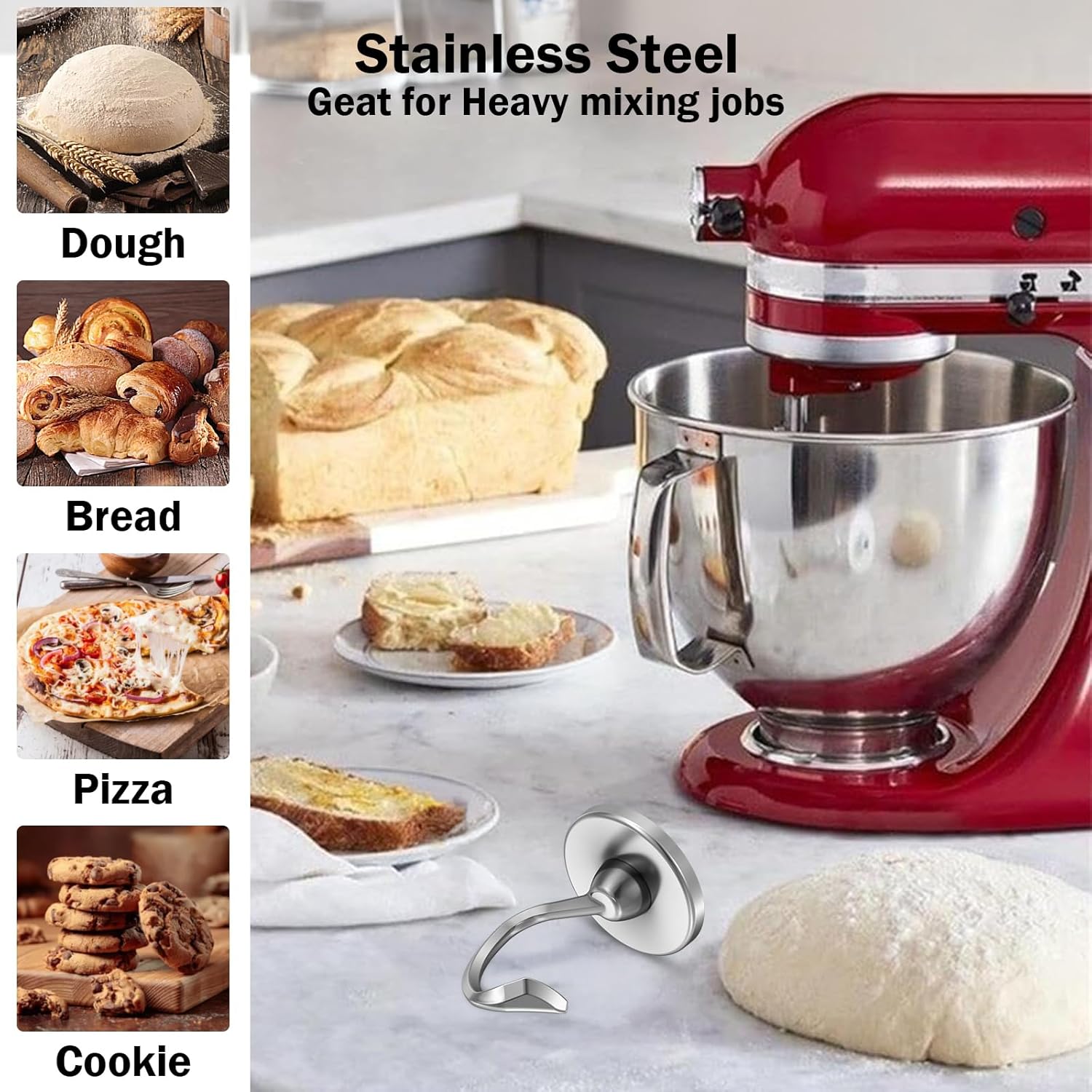Stainless Steel Dough Hook Wit - Commercial Kitchen Aid Mixer recensione e prezzo
