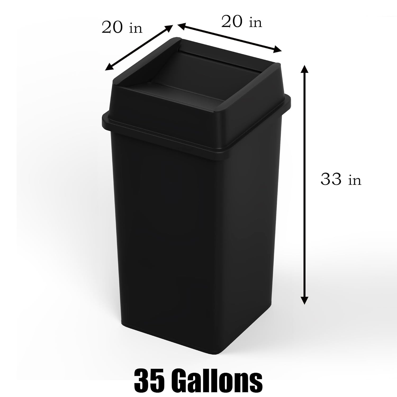 35 Gallon Black Square Commerc - Commercial Kitchen Trash Can recensione e prezzo