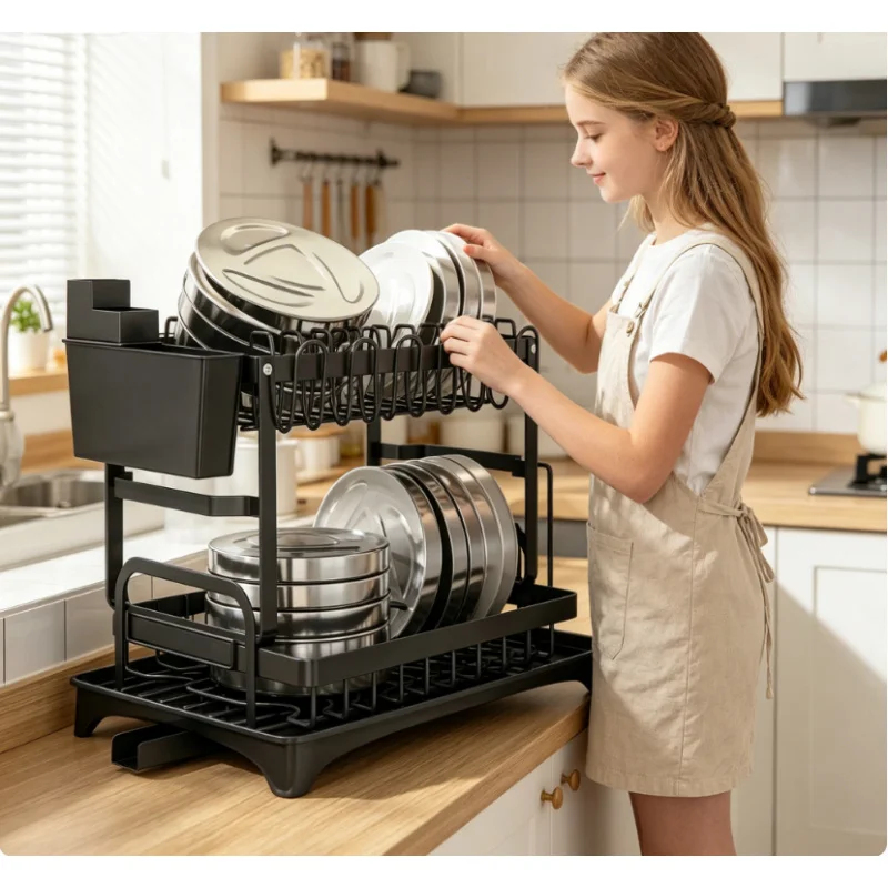 Premium Large Dish Drying Rack - Commercial Kitchen Floor Drain recensione e prezzo
