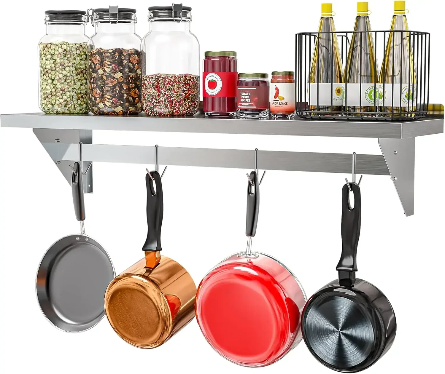 Commercial Wall Mounted Pot Ra - Commercial Kitchen Utensil Storage recensione e prezzo