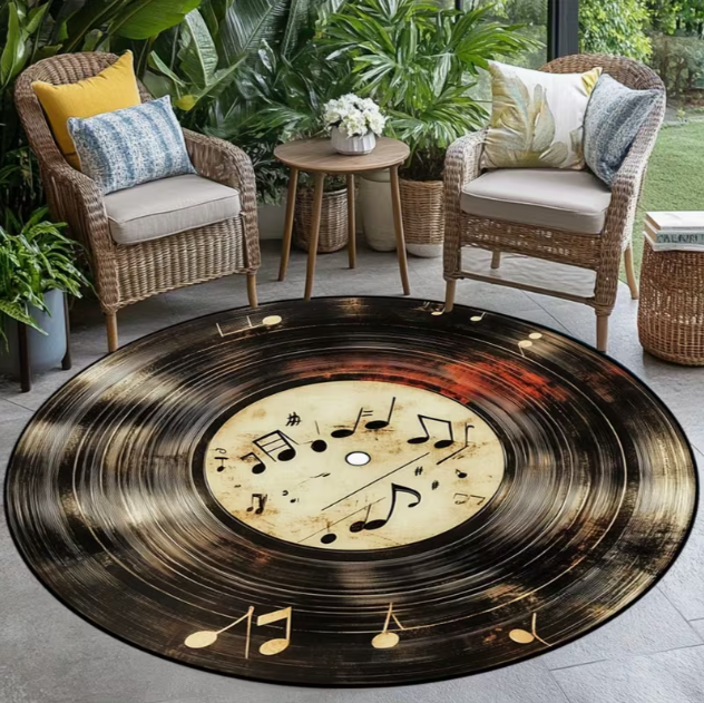 Retro Vinyl Record Pattern Car - Commercial Kitchen Vinyl Flooring recensione e prezzo
