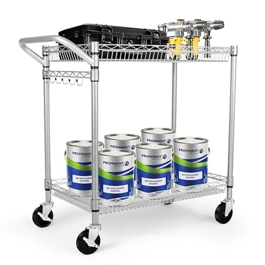 Heavy Duty 2 Tier Rolling Cart - Commercial Kitchen Dimensions recensione e prezzo