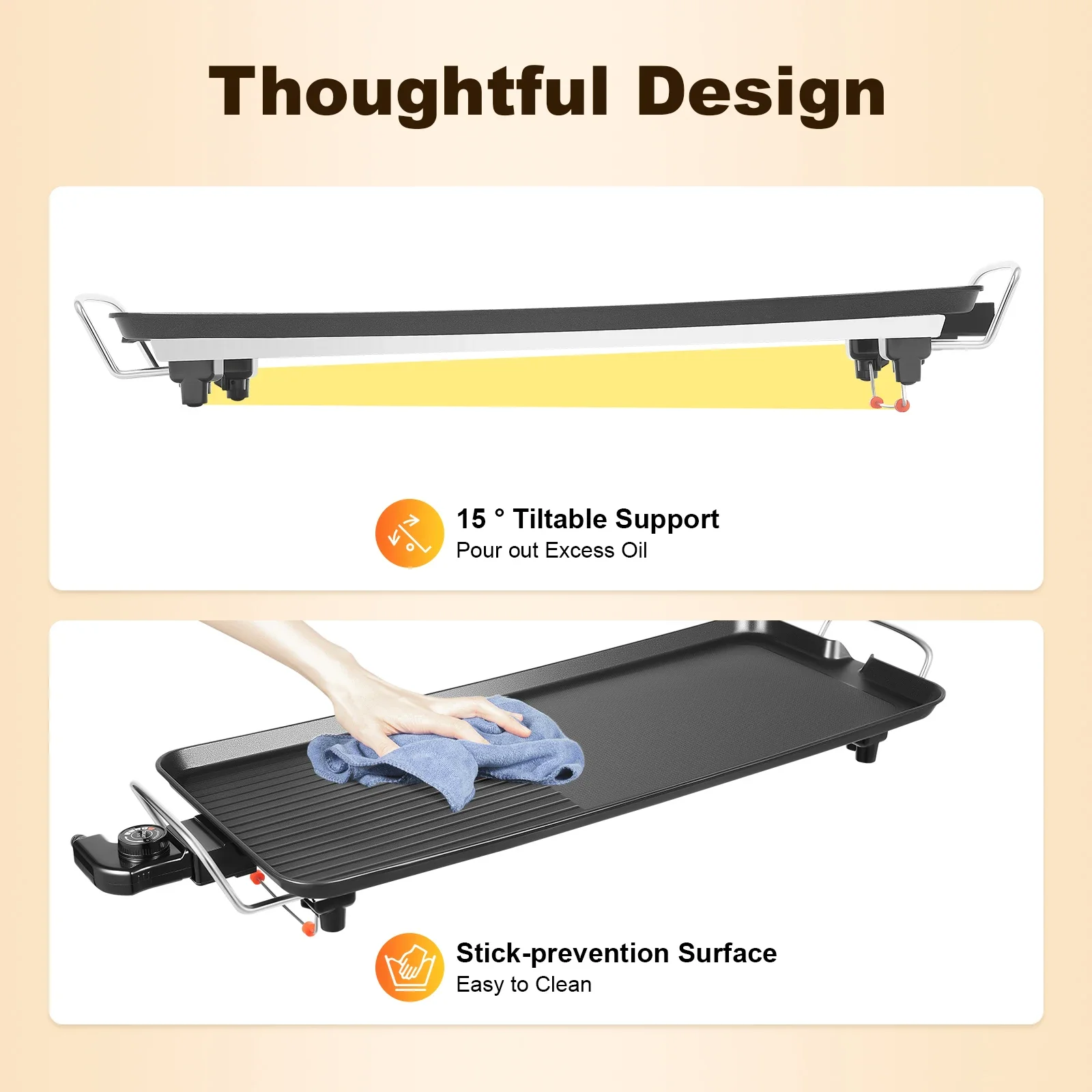 27'' 1500W Electric Griddle Te - Teppanyaki Grill Table recensione e prezzo